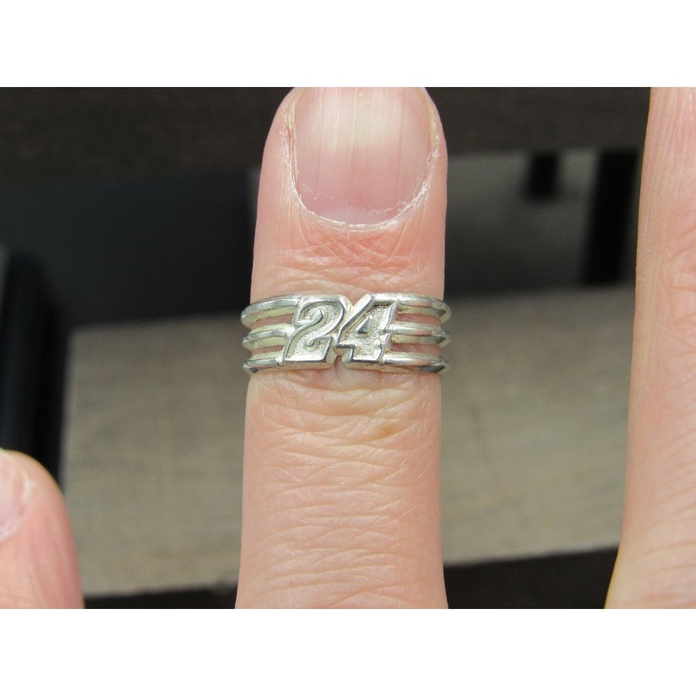 Size 3.25 Sterling Silver Small Number 24 Toe Band Ring